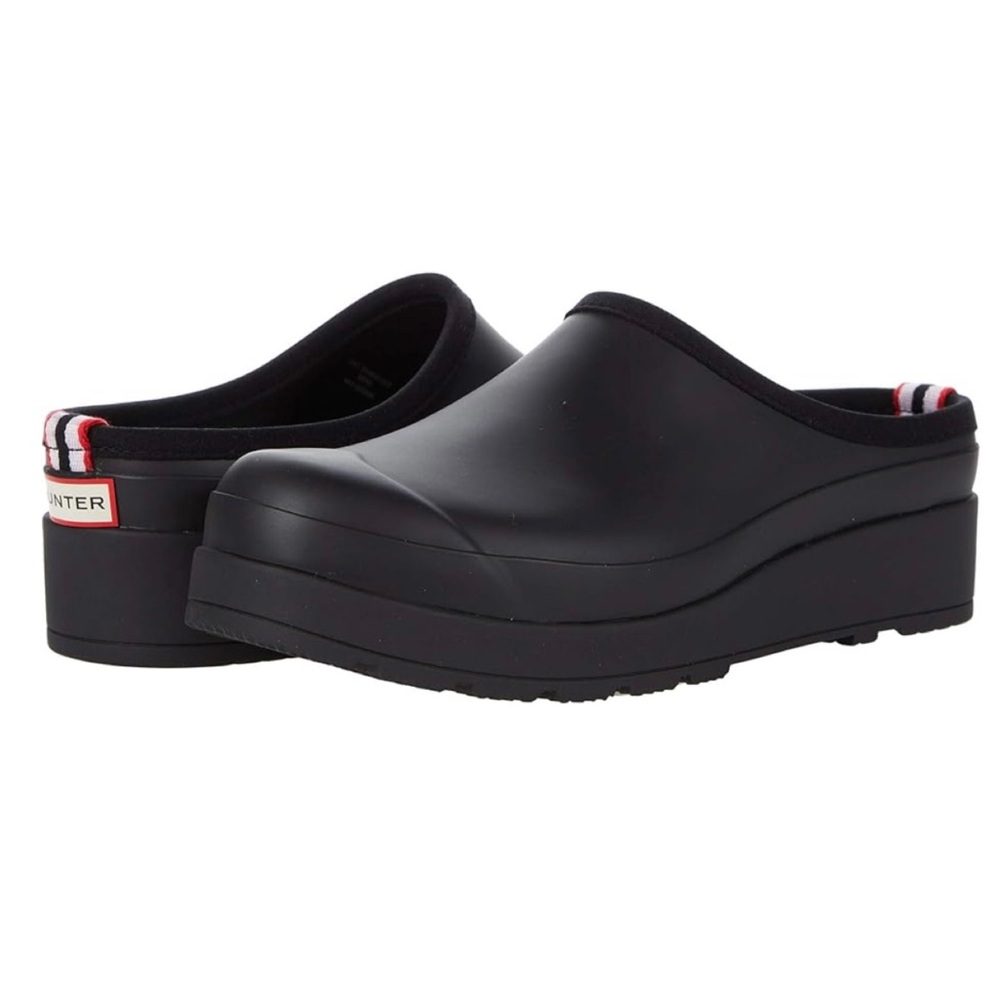 Hunter Black Women's Platform Clog Mules
